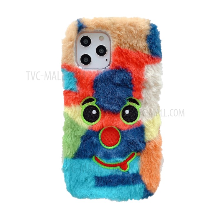 Embroidery Emoji Style Soft Plush Coated TPU Shell for iPhone 12 Pro/12 6.1 inch - Tongue Out-2
