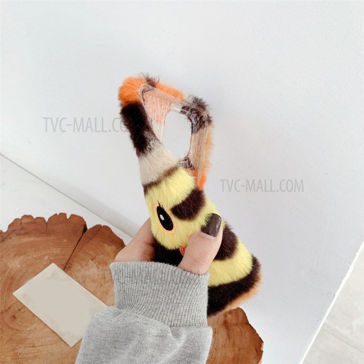 Embroidery Emoji Style Soft Plush Coated TPU Phone Cover for iPhone 12 Pro Max 6.7 inch - Blush-4