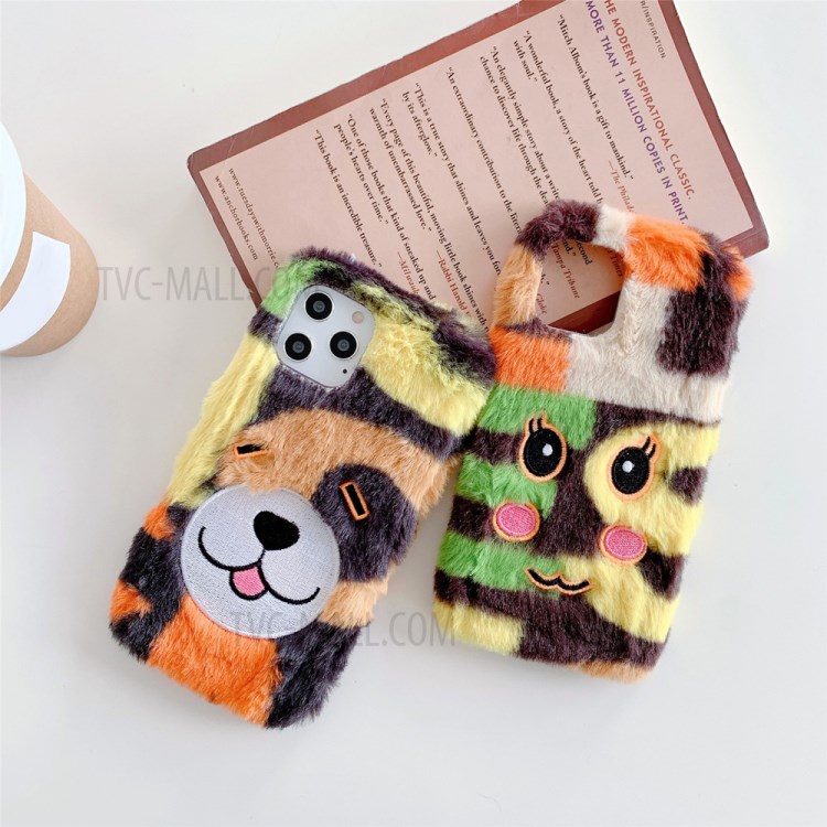 Embroidery Emoji Style Soft Plush Coated TPU Case for iPhone 12 mini 5.4 inch - Smiling Puppy-2