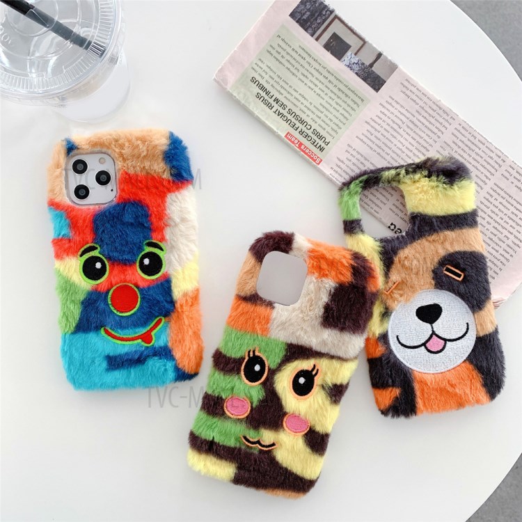 Embroidery Emoji Style Soft Plush Coated TPU Case for iPhone 12 mini 5.4 inch - Smiling Puppy-3