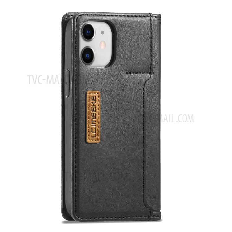 LC.IMEEKE LC-001 Series Leather Phone Cover Case for iPhone 12/12 Pro - Black-3