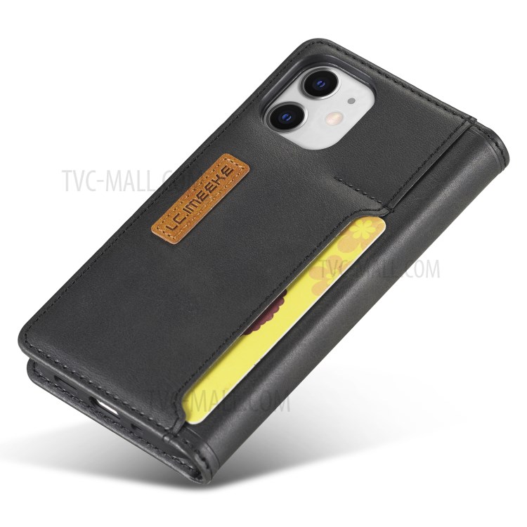 LC.IMEEKE LC-001 Series Leather Phone Cover Case for iPhone 12 mini - Black-9