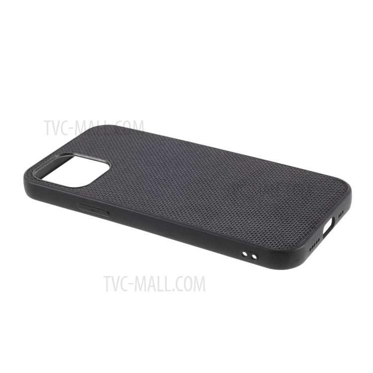 Nylon Coated TPU Case Phone Shell for iPhone 12/12 Pro - Black-4