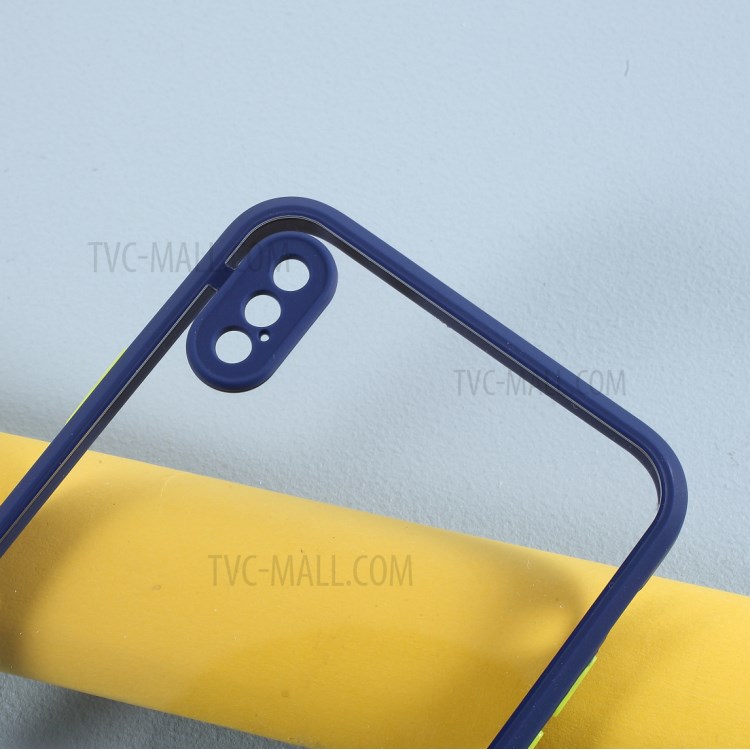 Contrast Color Acrylic + TPU Hybrid Protective Case for iPhone XS/X - Blue-2