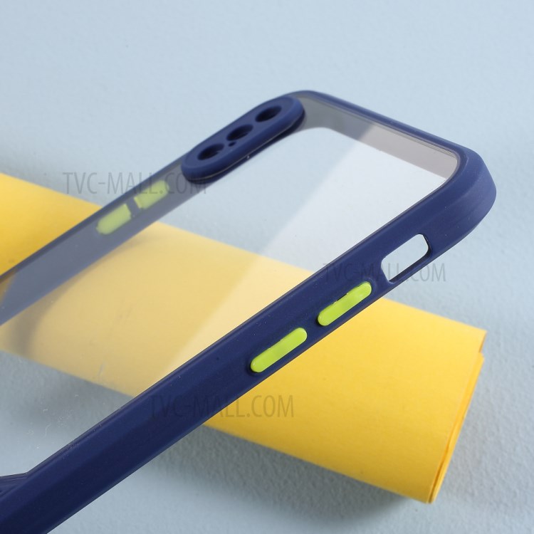 Contrast Color Acrylic + TPU Hybrid Protective Case for iPhone XS/X - Blue-5