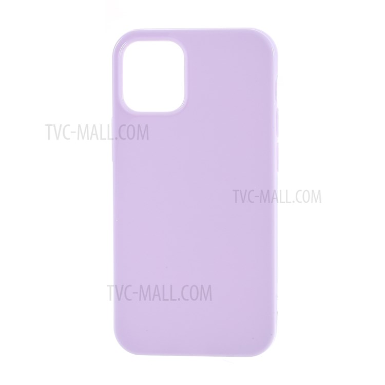 Solid Color Glossy TPU Phone Cover Case for iPhone 12 Mini - Purple-1