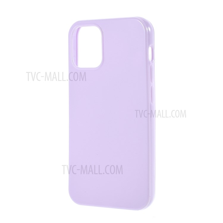 Solid Color Glossy TPU Phone Cover Case for iPhone 12 Mini - Purple-2
