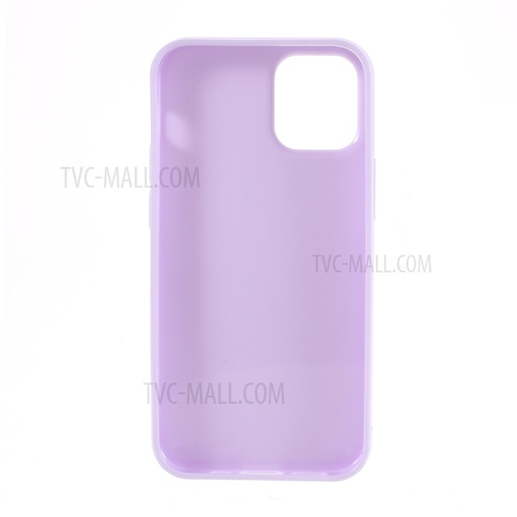Solid Color Glossy TPU Phone Cover Case for iPhone 12 Mini - Purple-3