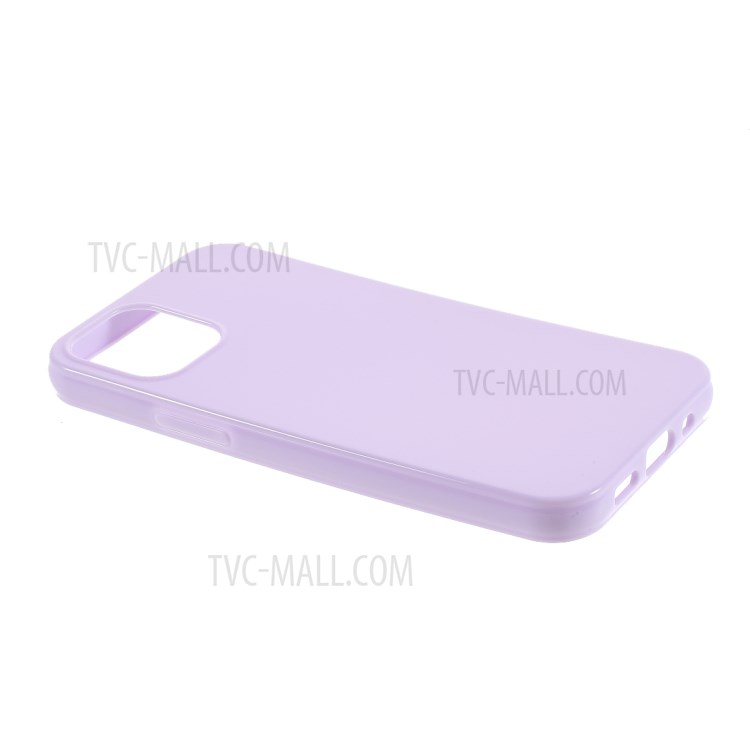 Solid Color Glossy TPU Phone Cover Case for iPhone 12 Mini - Purple-4