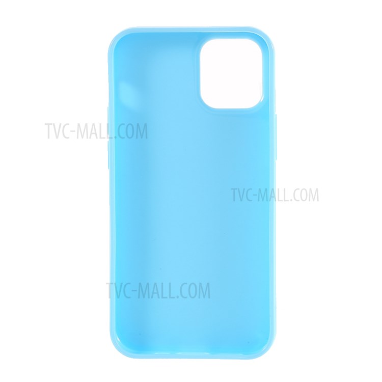 Solid Color Glossy TPU Phone Cover Case for iPhone 12 Mini - Baby Blue-3