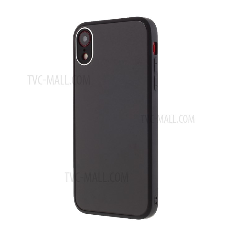 For iPhone XR 6.1 inch Glass + PC + TPU Combo Case Protector - Black-2