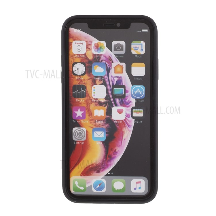 For iPhone XR 6.1 inch Glass + PC + TPU Combo Case Protector - Black-3