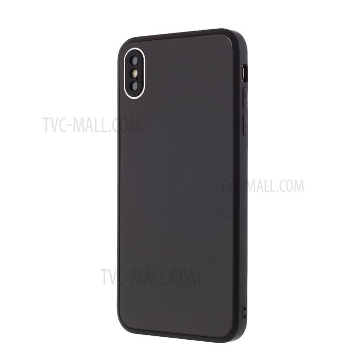 Hybrid Case Glass + PC + TPU Mobile Phone Shell for iPhone XS/X - Black-2