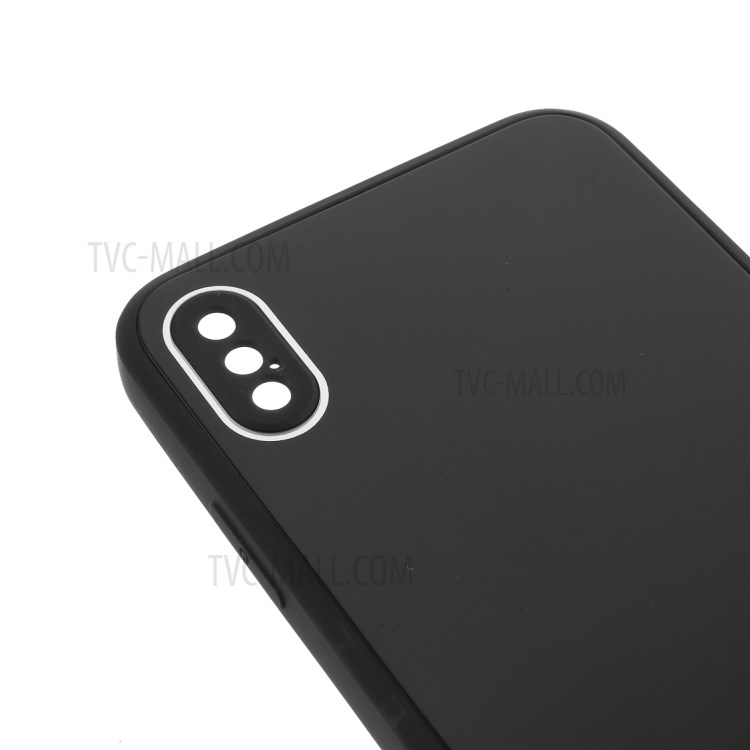 Cas Hybride Verre + PC + Coque TPU Téléphone Mobile Pour IPhone XS / X - Noir-8