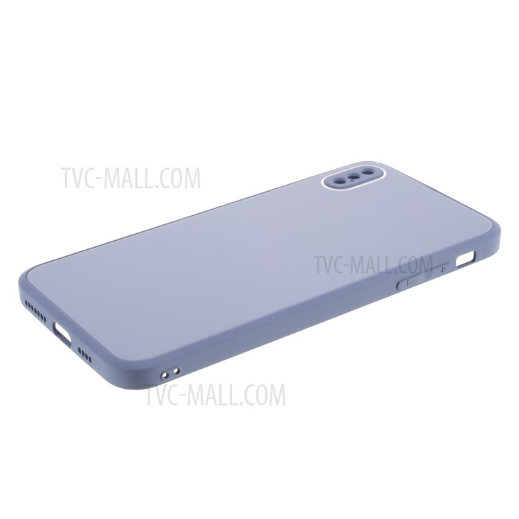 Vidrio Caso Híbrido + PC + TPU Carcasa Del Teléfono Móvil Para El Iphone XS / X - Púrpura-5