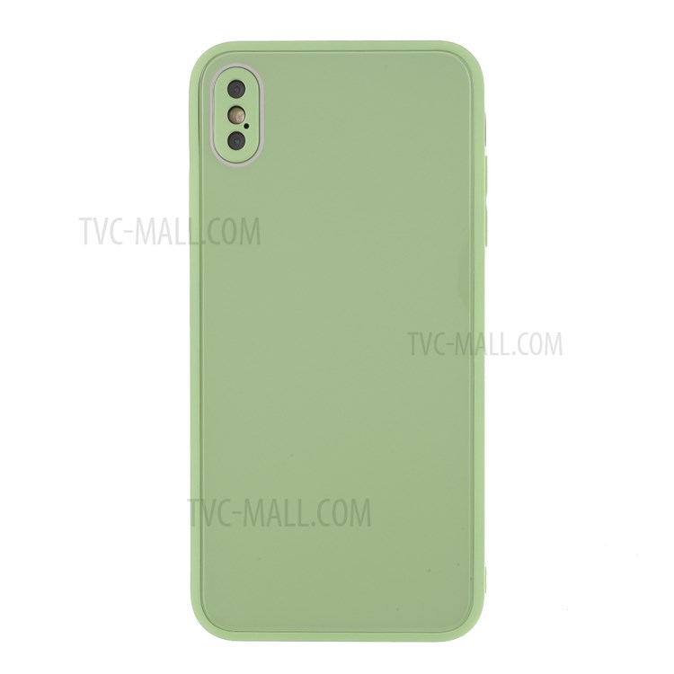 Hybrid Case Glass + PC + TPU Mobile Phone Shell for iPhone XS/X - Green-1