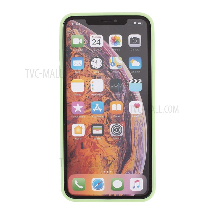 Hybrid Case Glass + PC + TPU Mobile Phone Shell for iPhone XS/X - Green-3