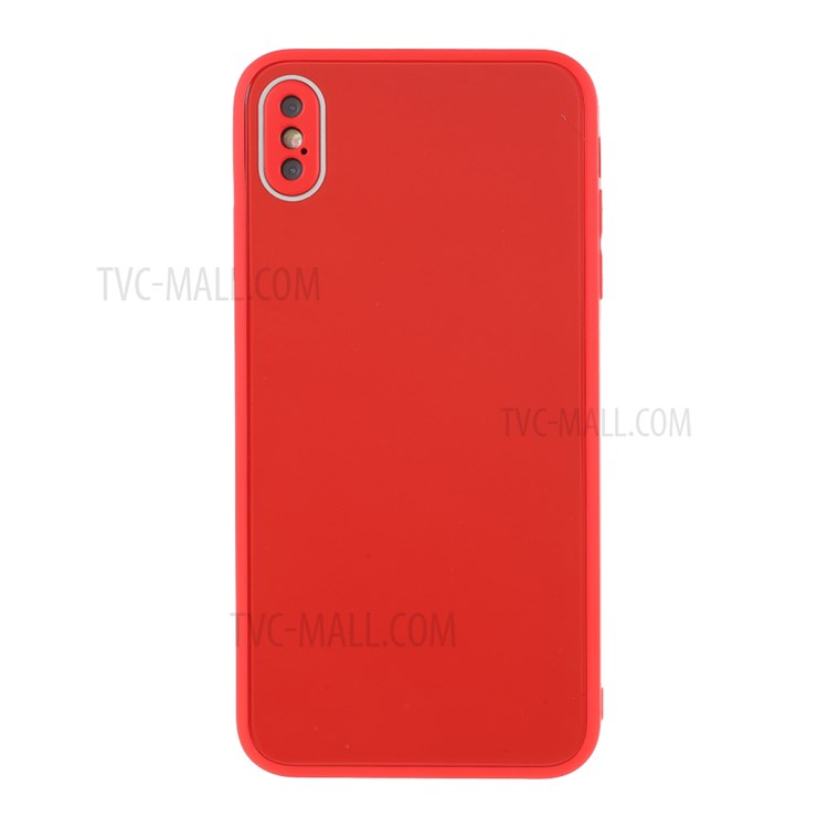 Glass + PC + TPU Combo Cover Protection Phone Casing for iPhone XS Max 6.5 inch - Red-1