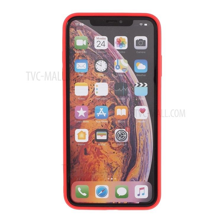 Glass + PC + TPU Combo Cover Protection Phone Casing for iPhone XS Max 6.5 inch - Red-3