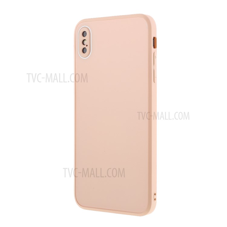 Glass + PC + TPU Combo Cover Protection Phone Casing for iPhone XS Max 6.5 inch - Apricot-2