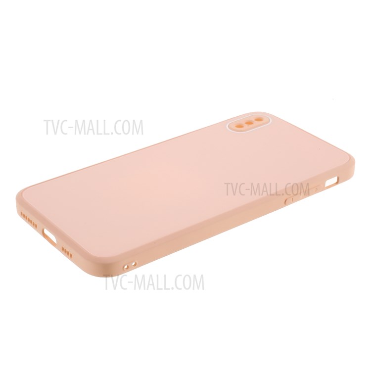Glass + PC + TPU Combo Cover Protection Phone Casing for iPhone XS Max 6.5 inch - Apricot-5