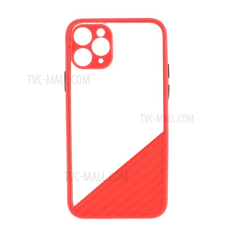 Contrast Color Case Acrylic + TPU Combo Shell Case for iPhone 11 Pro 5.8 inch - Red-1