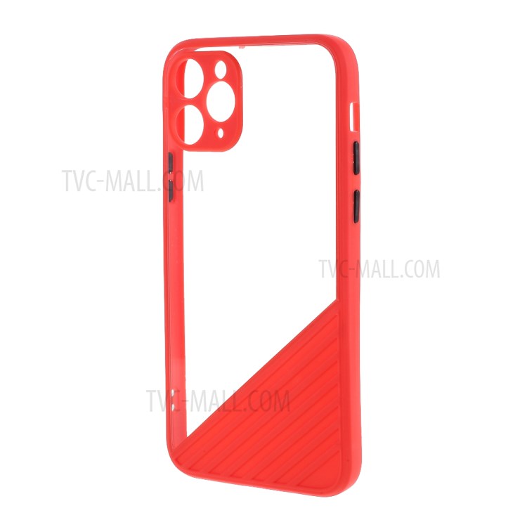 Contrast Color Case Acrylic + TPU Combo Shell Case for iPhone 11 Pro 5.8 inch - Red-2
