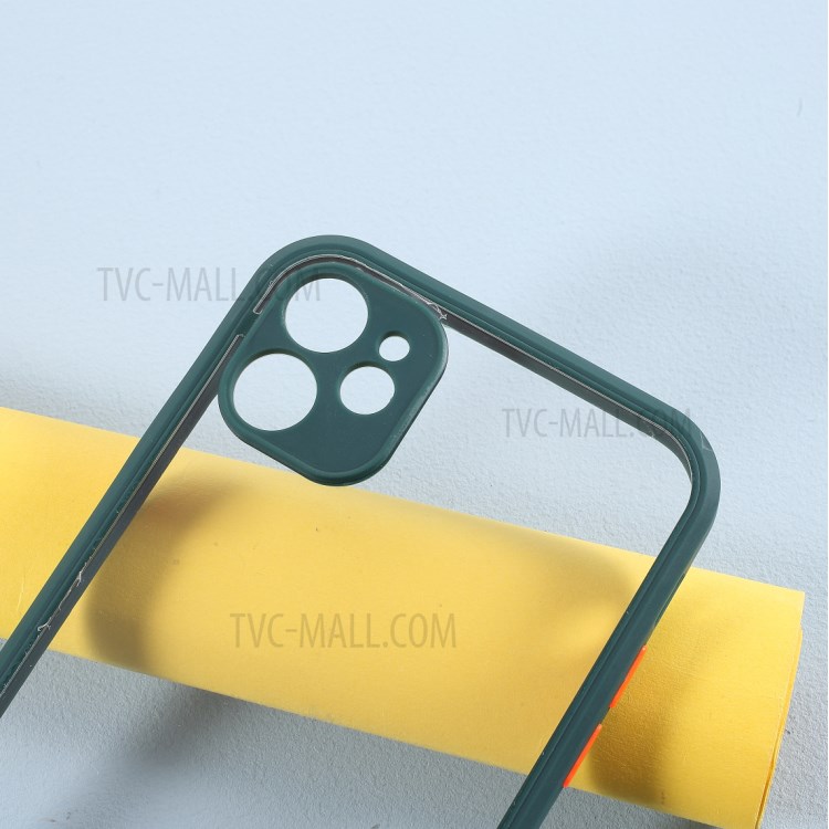 Acrylic + TPU Combo Cover Contrast Color Protection Case for iPhone 11 6.1 inch - Blackish Green-2