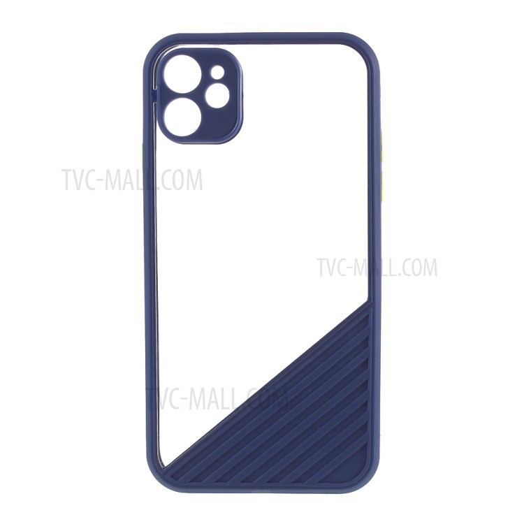 Acrylic + TPU Combo Cover Contrast Color Protection Case for iPhone 11 6.1 inch - Blue-1