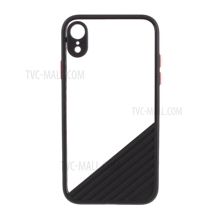 For iPhone XR Contrast Color Acrylic + TPU Combo Protective Case Cover - Black-1