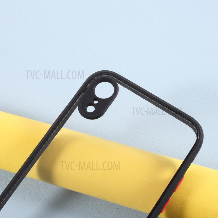 For iPhone XR Contrast Color Acrylic + TPU Combo Protective Case Cover - Black-3