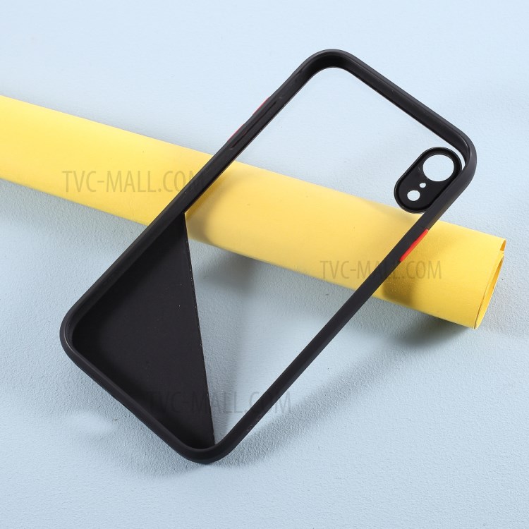 For iPhone XR Contrast Color Acrylic + TPU Combo Protective Case Cover - Black-5