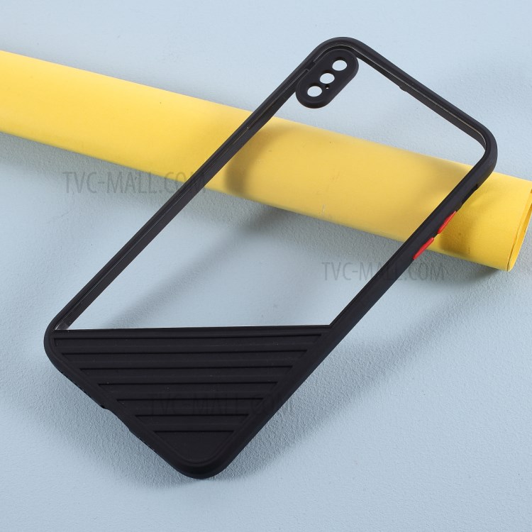 Contrast Color Clear Acrylic + TPU Hybrid Phone Case Accessory for iPhone XS Max 6.5 inch - Black-2