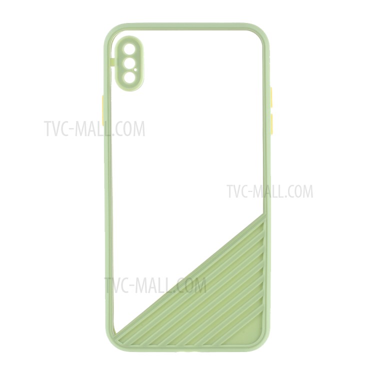 Contrast Color Clear Acrylic + TPU Hybrid Phone Case Accessory for iPhone XS Max 6.5 inch - Green-1