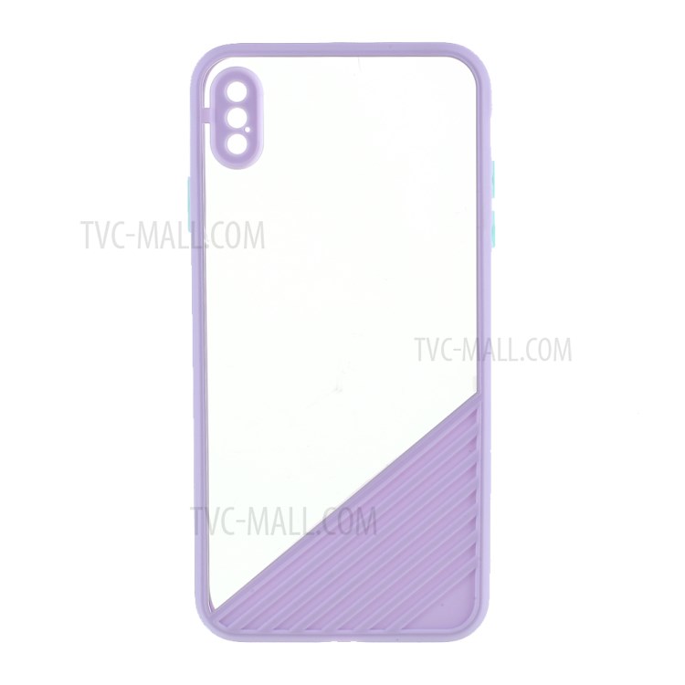 Contrast Color Clear Acrylic + TPU Hybrid Phone Case Accessory for iPhone XS Max 6.5 inch - Light Purple-1