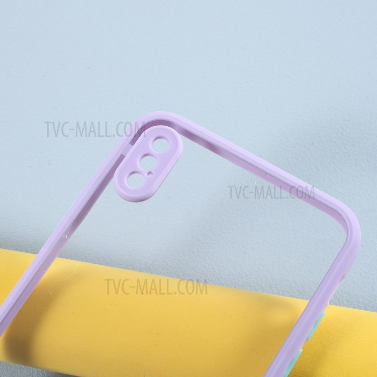 Contrast Color Clear Acrylic + TPU Hybrid Phone Case Accessory for iPhone XS Max 6.5 inch - Light Purple-2