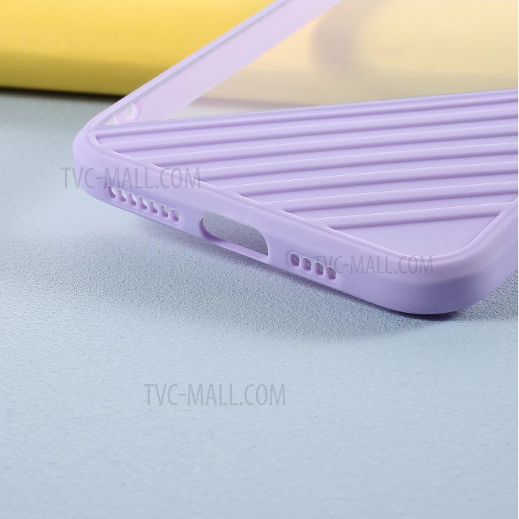 Contrast Color Clear Acrylic + TPU Hybrid Phone Case Accessory for iPhone XS Max 6.5 inch - Light Purple-3