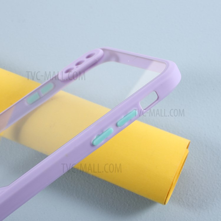 Contrast Color Clear Acrylic + TPU Hybrid Phone Case Accessory for iPhone XS Max 6.5 inch - Light Purple-5