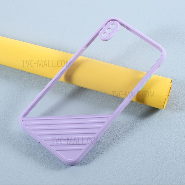 Contrast Color Clear Acrylic + TPU Hybrid Phone Case Accessory for iPhone XS Max 6.5 inch - Light Purple-6