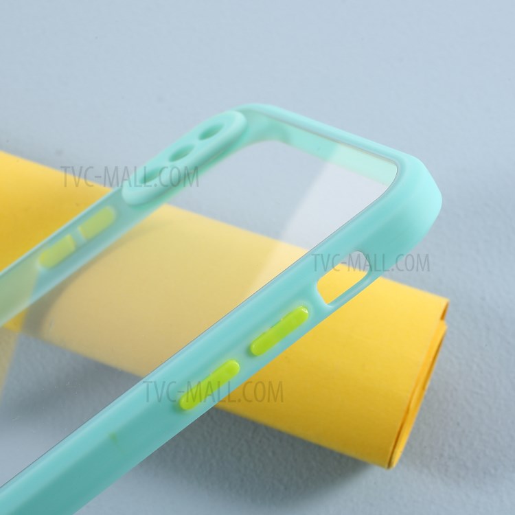 Contrast Color Clear Acrylic + TPU Hybrid Phone Case Accessory for iPhone XS Max 6.5 inch - Cyan-5