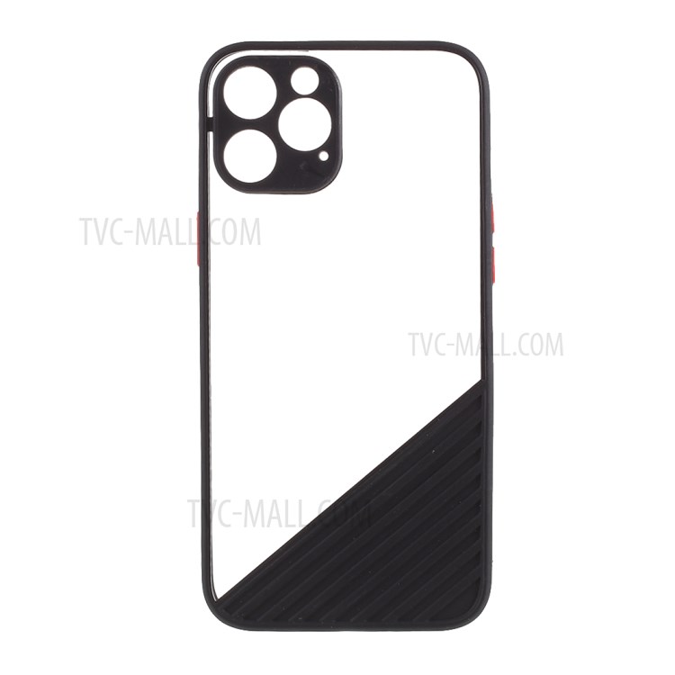 Da Cor Do Contraste Acrílico + TPU Capa Protetora Híbrido Para Iphone 12 Pro Max - Preto-1