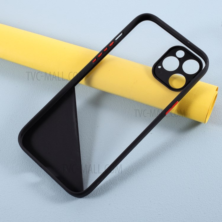 Da Cor Do Contraste Acrílico + TPU Capa Protetora Híbrido Para Iphone 12 Pro Max - Preto-5