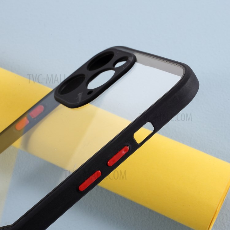 Da Cor Do Contraste Acrílico + TPU Capa Protetora Híbrido Para Iphone 12 Pro Max - Preto-6