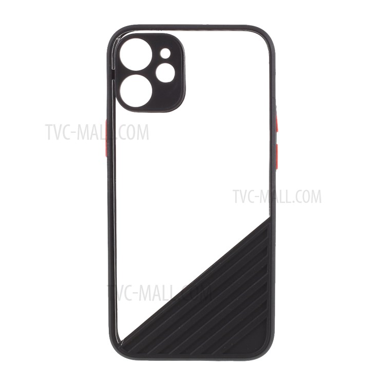 For iPhone 12 mini Acrylic + TPU Hybrid Shell Contrast Color Phone Casing - Black-1