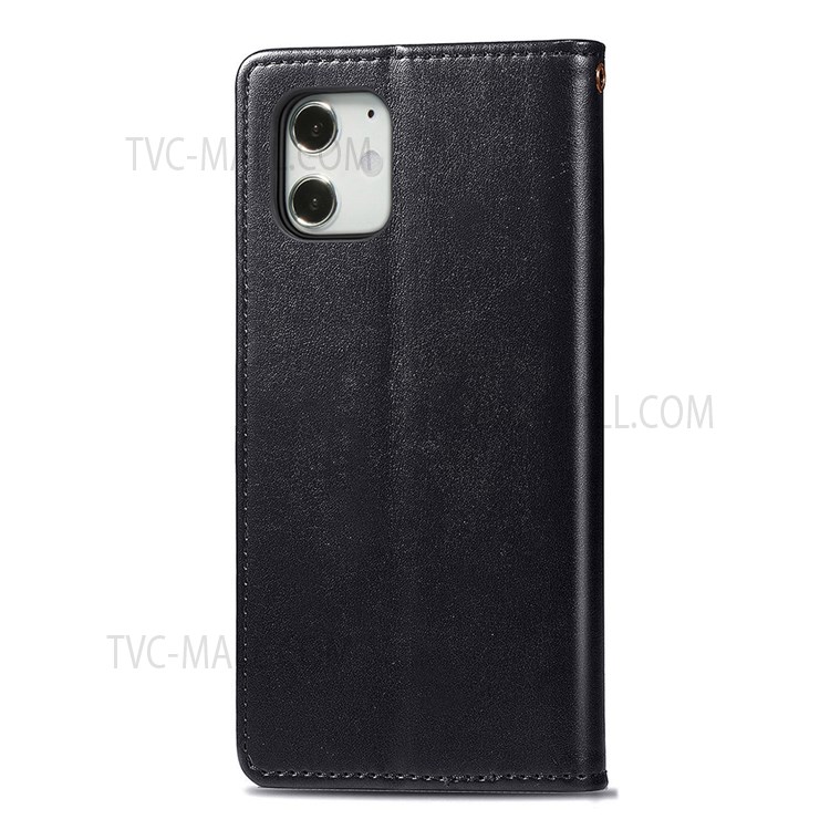 HAT PRINCE Litchi Texture PU Leather Wallet Case for iPhone 12 Mini - Black-2