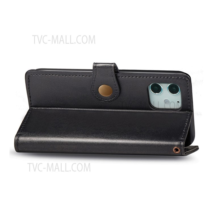 HAT PRINCE Litchi Texture PU Leather Wallet Case for iPhone 12 Mini - Black-6