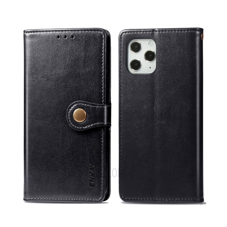 HAT PRINCE Litchi Texture PU Leather Wallet Case for iPhone 12 Pro / iPhone 12 - Black-2