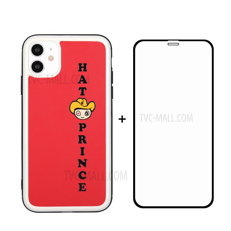 HAT PRINCE ENKAY Drop-proof Cover + 0.26mm Full Glue Tempered Glass Screen Protector for iPhone 11 6.1 inch - Red-1