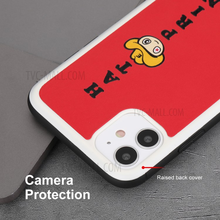 HAT PRINCE ENKAY Drop-proof Cover + 0.26mm Full Glue Tempered Glass Screen Protector for iPhone 11 6.1 inch - Red-4