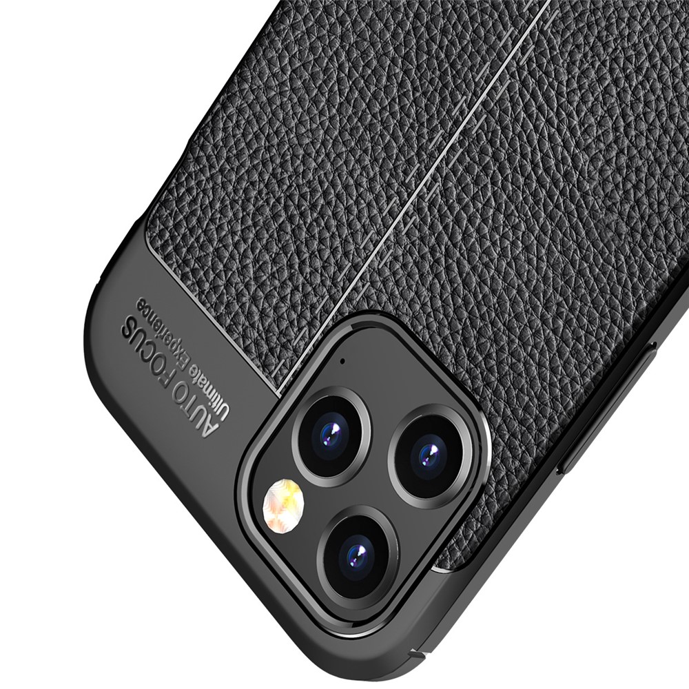 Litchi Texture TPU Protective Cover Phone Case for iPhone 12 Pro/12 - Black-4